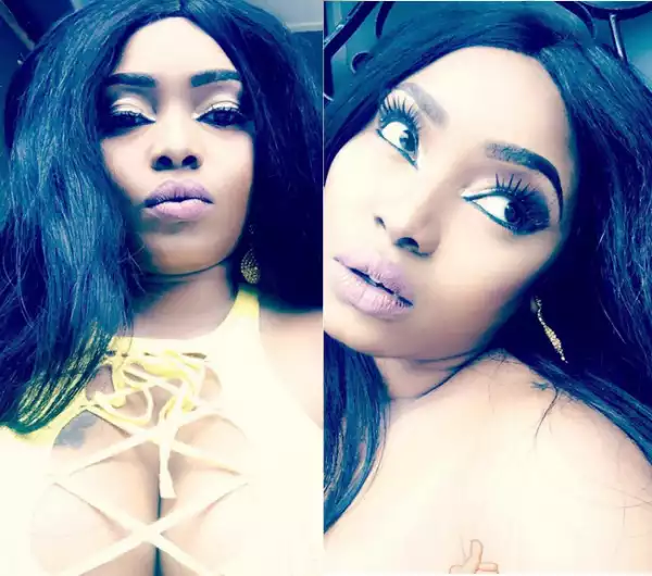 Actress Halima Abubakar Bares Cleavage In A Yellow Outfit